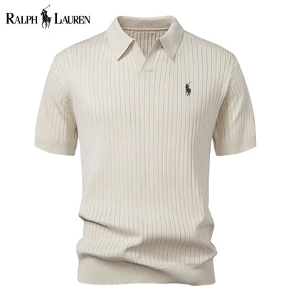 RL™ Stripe V Neck Knit Polo Shirt