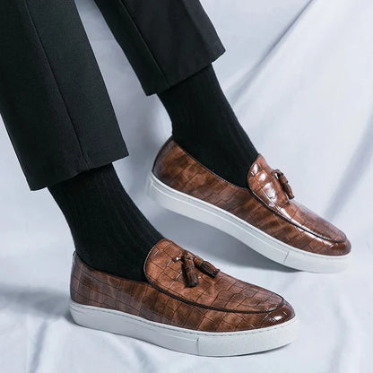 B0SS™ Croc Prestige - Luxe Tassel Loafers